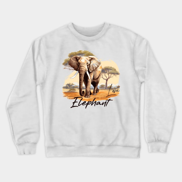 African Elephant Crewneck Sweatshirt by zooleisurelife